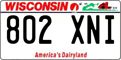 WI license plate 802XNI