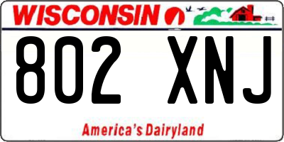WI license plate 802XNJ