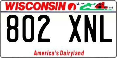 WI license plate 802XNL