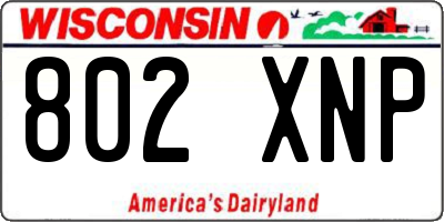 WI license plate 802XNP