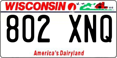 WI license plate 802XNQ