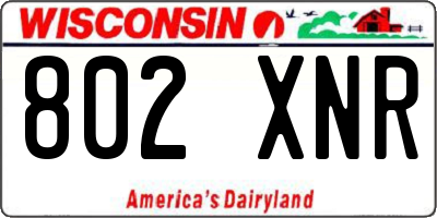 WI license plate 802XNR