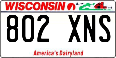 WI license plate 802XNS