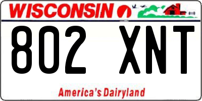 WI license plate 802XNT