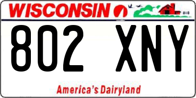WI license plate 802XNY