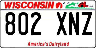 WI license plate 802XNZ