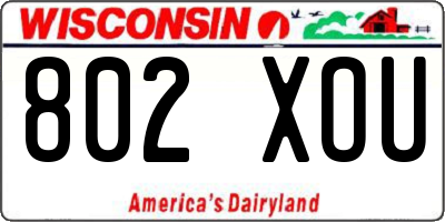 WI license plate 802XOU