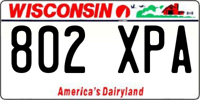 WI license plate 802XPA