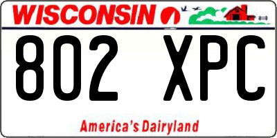 WI license plate 802XPC