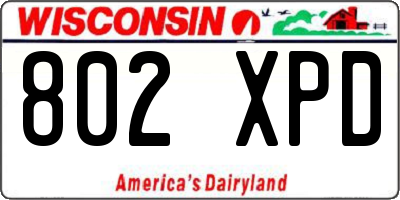 WI license plate 802XPD