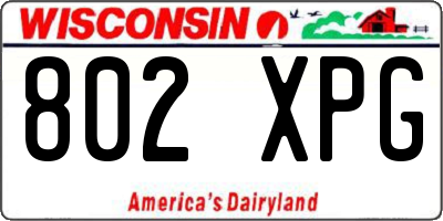 WI license plate 802XPG