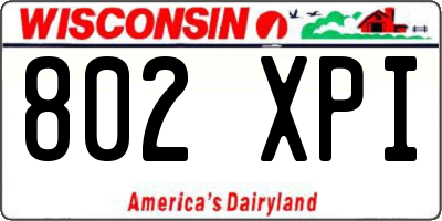 WI license plate 802XPI