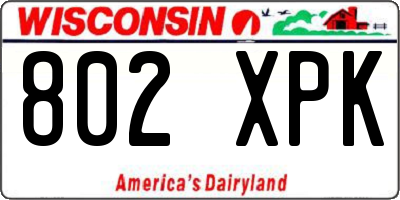 WI license plate 802XPK