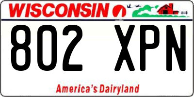 WI license plate 802XPN