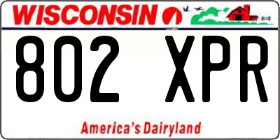 WI license plate 802XPR