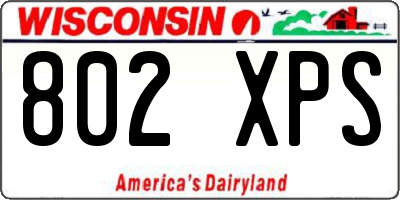 WI license plate 802XPS