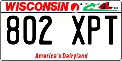 WI license plate 802XPT