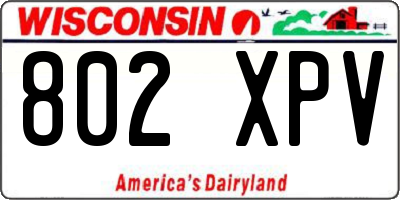 WI license plate 802XPV