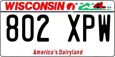 WI license plate 802XPW