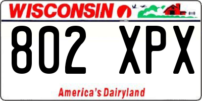 WI license plate 802XPX