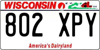 WI license plate 802XPY