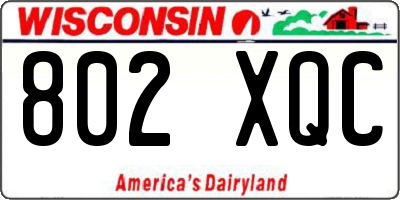 WI license plate 802XQC