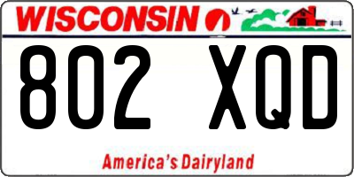 WI license plate 802XQD