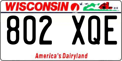 WI license plate 802XQE