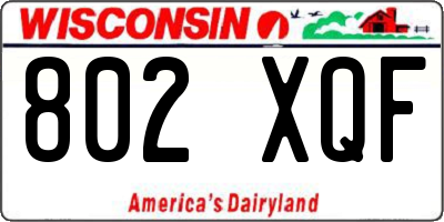 WI license plate 802XQF