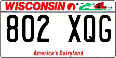 WI license plate 802XQG