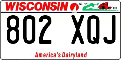 WI license plate 802XQJ