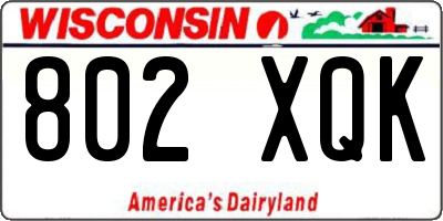 WI license plate 802XQK