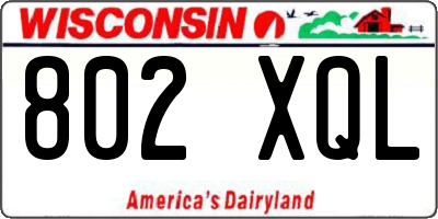 WI license plate 802XQL