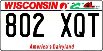 WI license plate 802XQT
