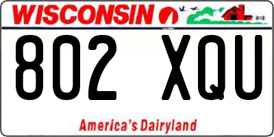 WI license plate 802XQU