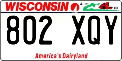 WI license plate 802XQY