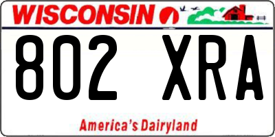 WI license plate 802XRA
