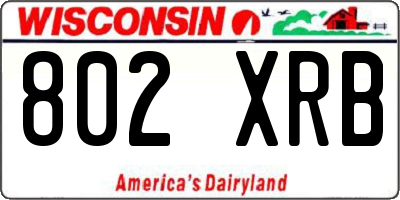 WI license plate 802XRB