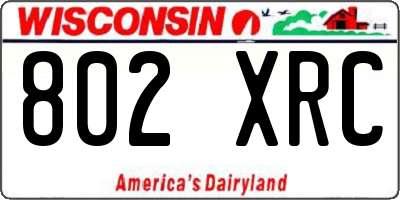 WI license plate 802XRC