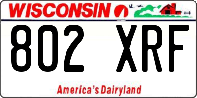 WI license plate 802XRF