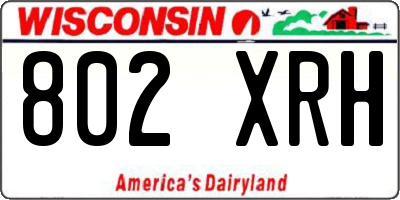 WI license plate 802XRH