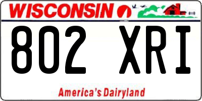 WI license plate 802XRI
