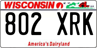 WI license plate 802XRK