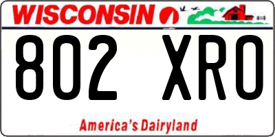 WI license plate 802XRO