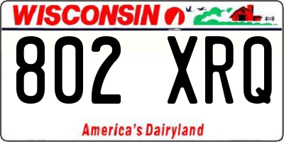WI license plate 802XRQ