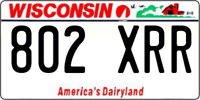 WI license plate 802XRR