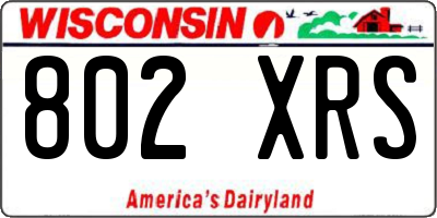 WI license plate 802XRS