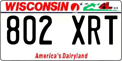 WI license plate 802XRT
