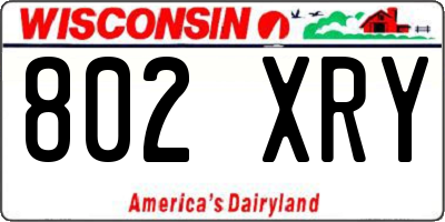WI license plate 802XRY