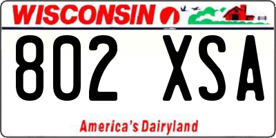 WI license plate 802XSA